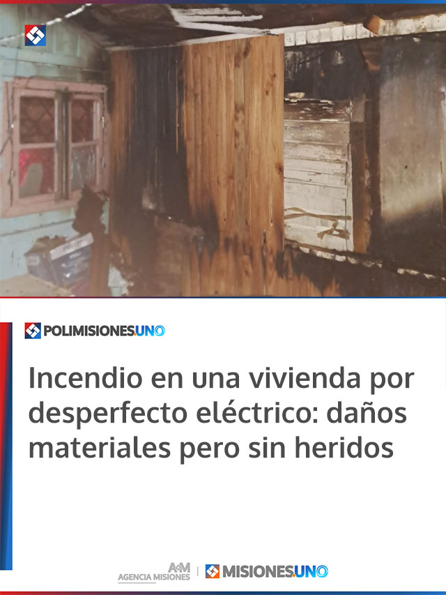 Incendio en una vivienda por desperfecto eléctrico: daños materiales pero sin heridos
