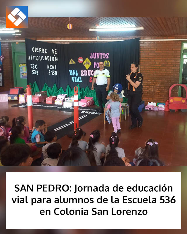 SAN PEDRO: Jornada de educación vial para alumnos de la Escuela 536 en Colonia San Lorenzo