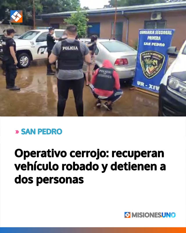 Operativo cerrojo: recuperan vehículo robado y detienen a dos personas